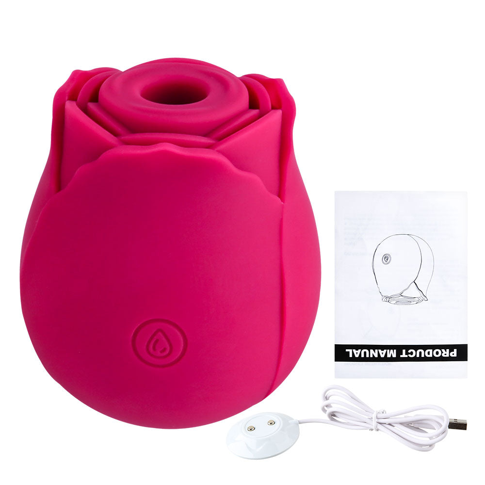 Rose-Shaped Clitoral Vibrator with Nipple and Oral Sucking Function – Powerful, Waterproof Vibrator for Women | Intense Stimulation for Ultimate Pleasure