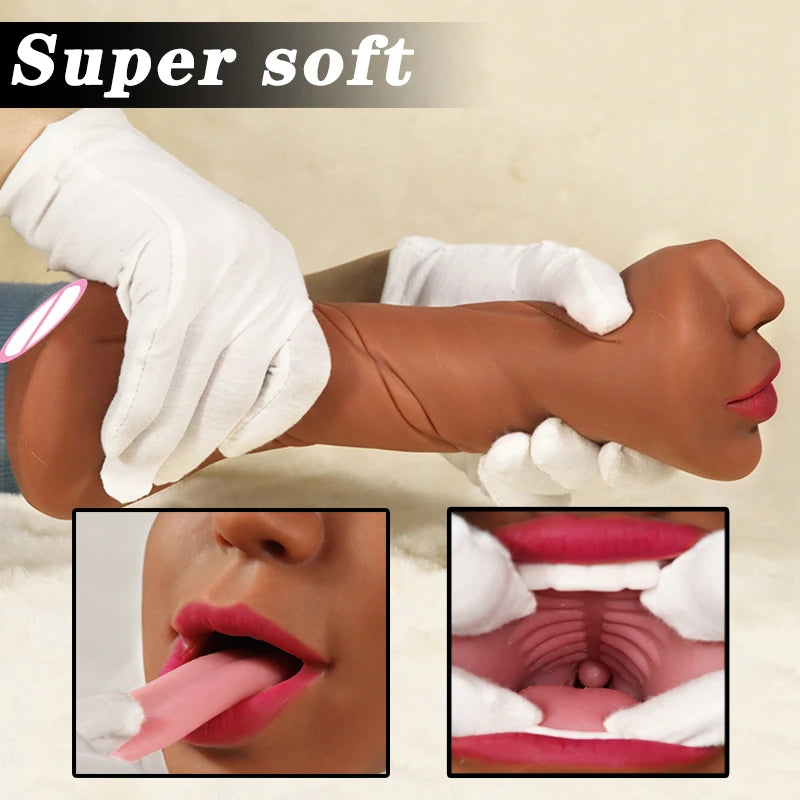 Ultimate 3-in-1 Male Stimulation Cup – Oral, Vaginal & Anal Sensation Real Deep Throat Masturbation Blowjob Pocket Pussy Sexy Toys for Men