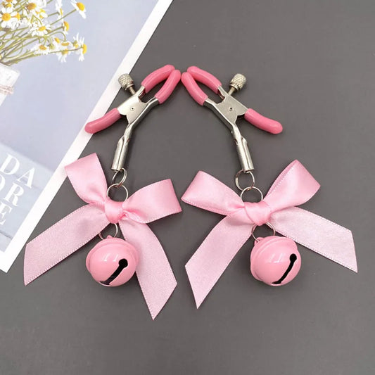 Adjustable Nipple Clamps with Bells: Elevate Your Sensual Play Sexy Bow Breast Bdsm Small Bell Adult Fetish Flirting Teasing Sex Toys For Couples