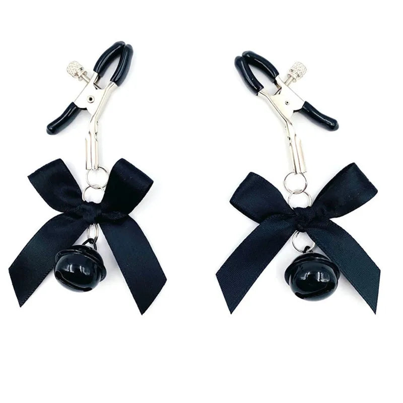 Adjustable Nipple Clamps with Bells: Elevate Your Sensual Play Sexy Bow Breast Bdsm Small Bell Adult Fetish Flirting Teasing Sex Toys For Couples