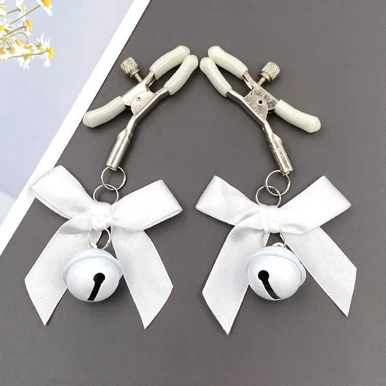 Adjustable Nipple Clamps with Bells: Elevate Your Sensual Play Sexy Bow Breast Bdsm Small Bell Adult Fetish Flirting Teasing Sex Toys For Couples