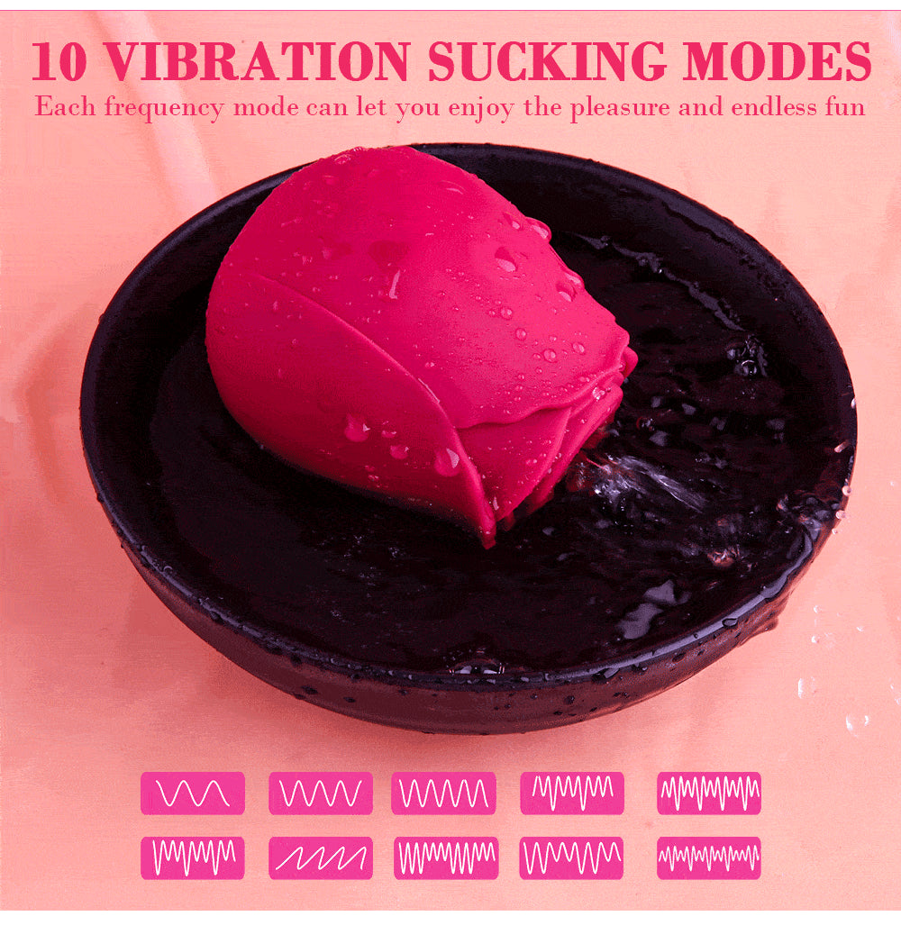 Rose-Shaped Clitoral Vibrator with Nipple and Oral Sucking Function – Powerful, Waterproof Vibrator for Women | Intense Stimulation for Ultimate Pleasure