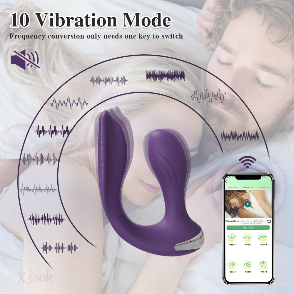 APP Control Panties Vibrator for Women: Clit Stimulator Dual Ended Vagina Anal Vibrator Female Masturbator Sex Toy for Couples