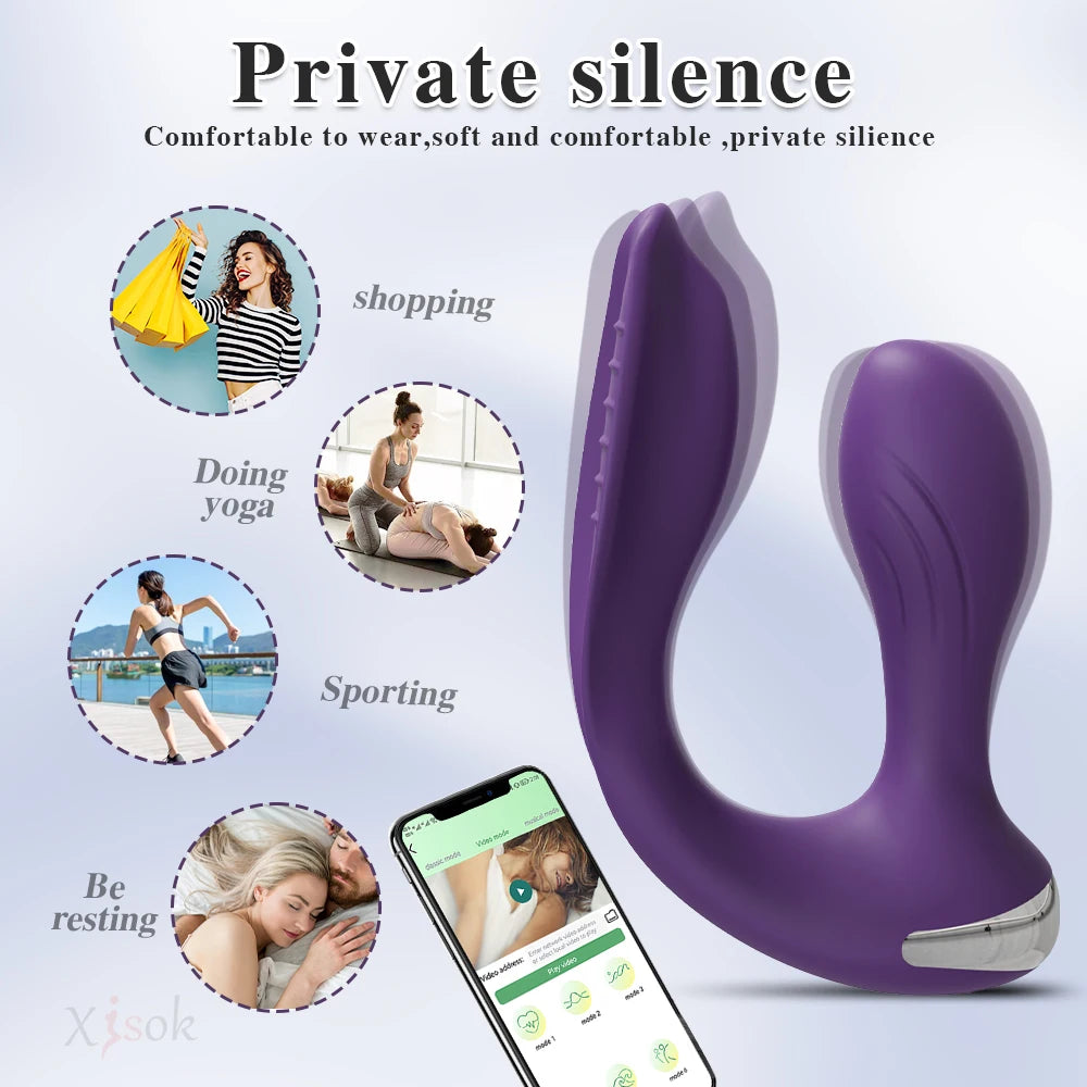 APP Control Panties Vibrator for Women: Clit Stimulator Dual Ended Vagina Anal Vibrator Female Masturbator Sex Toy for Couples