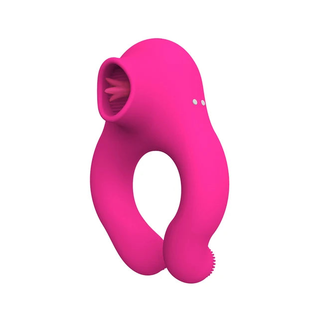 Delayed Ejaculation Penis Ring: Soft Material Cock Ring with Clit Stimulator &amp; Scrotum Massager