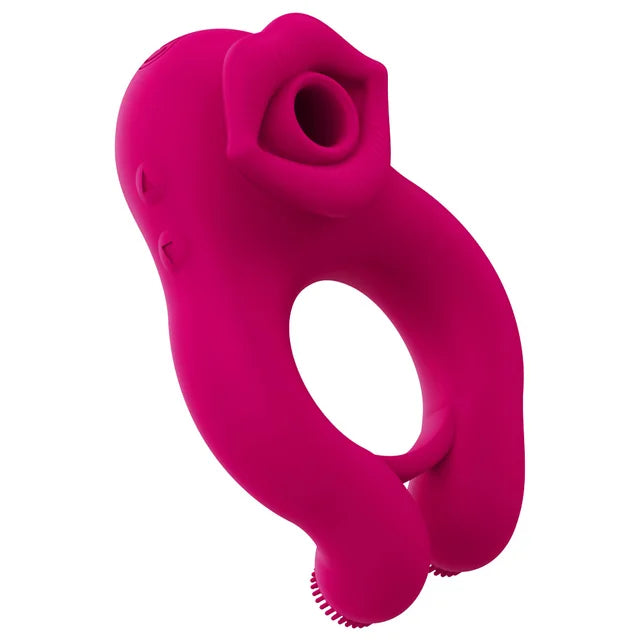 Delayed Ejaculation Penis Ring: Soft Material Cock Ring with Clit Stimulator &amp; Scrotum Massager