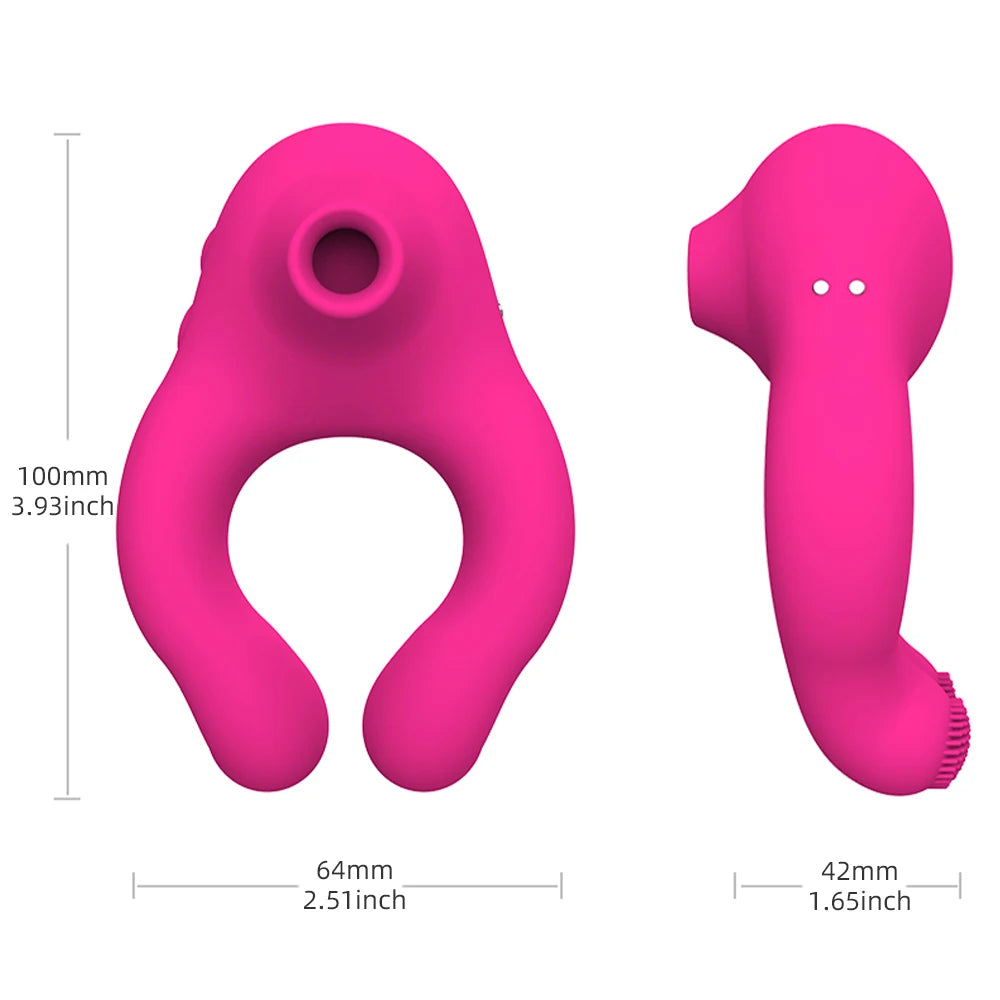 Delayed Ejaculation Penis Ring: Soft Material Cock Ring with Clit Stimulator &amp; Scrotum Massager