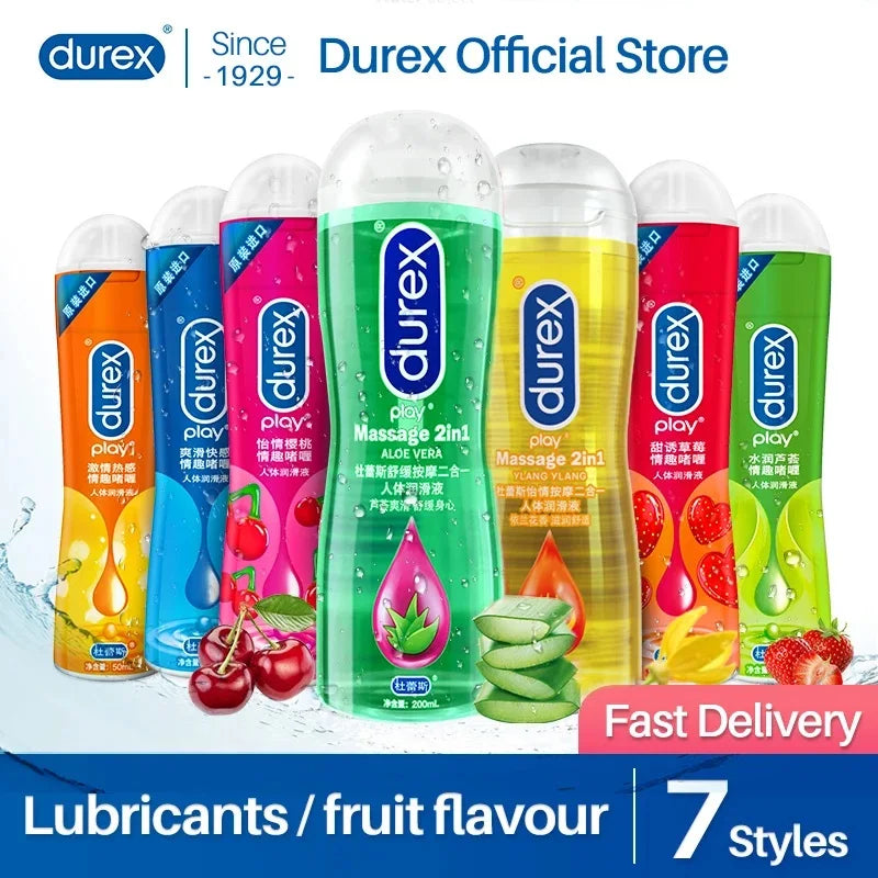 Durex Lubricant Fruit Based 50 and 200ml Water Based Lubricant Massage Orgasm Anal Vaginal Intimate Sex Shop Adult Toys for Couples