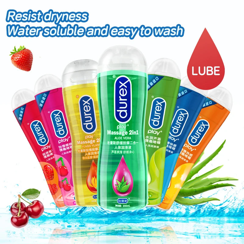 Durex Lubricant Fruit Based 50 and 200ml Water Based Lubricant Massage Orgasm Anal Vaginal Intimate Sex Shop Adult Toys for Couples