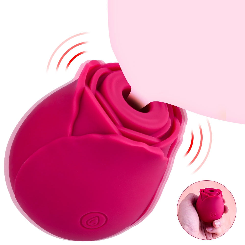 Rose-Shaped Clitoral Vibrator with Nipple and Oral Sucking Function – Powerful, Waterproof Vibrator for Women | Intense Stimulation for Ultimate Pleasure