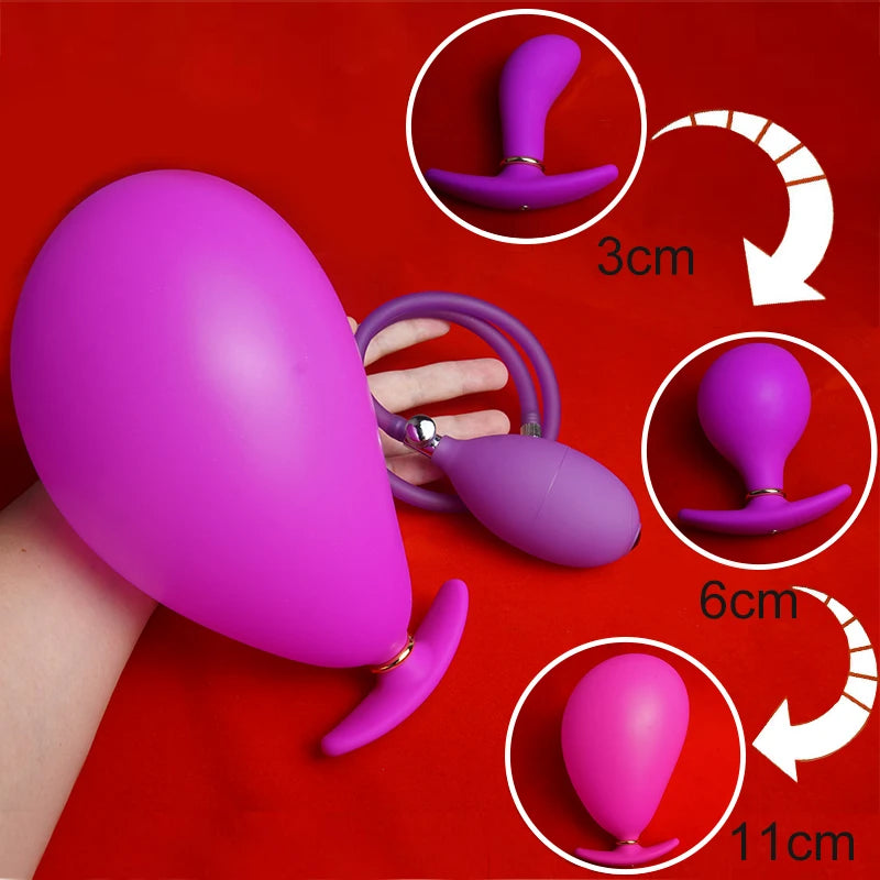 Inflatable Butt Plug Dildo: Premium Silicone Anal Expander with Removable Pump