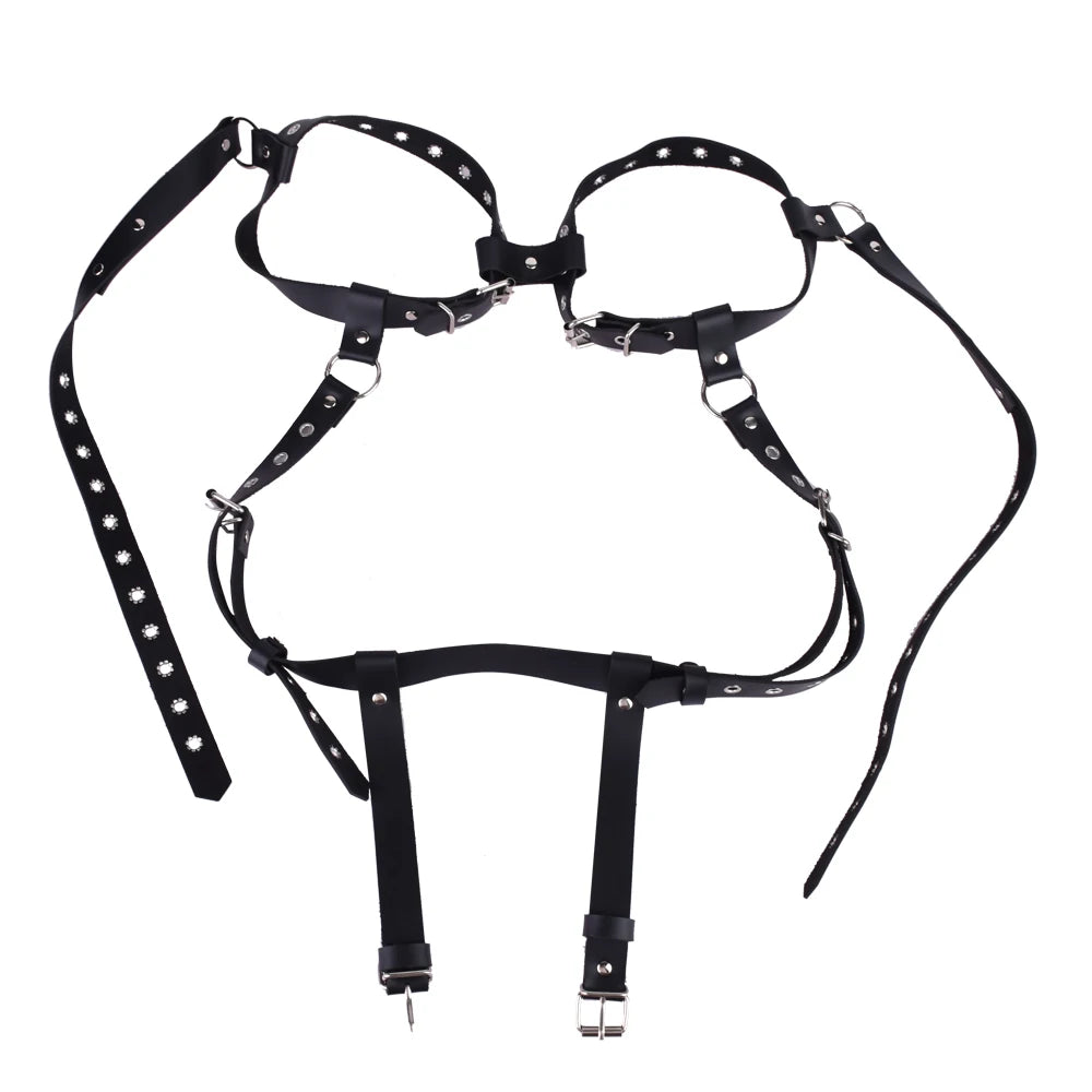 Women's Breast Binding Strap with Nipple Bondage Belt