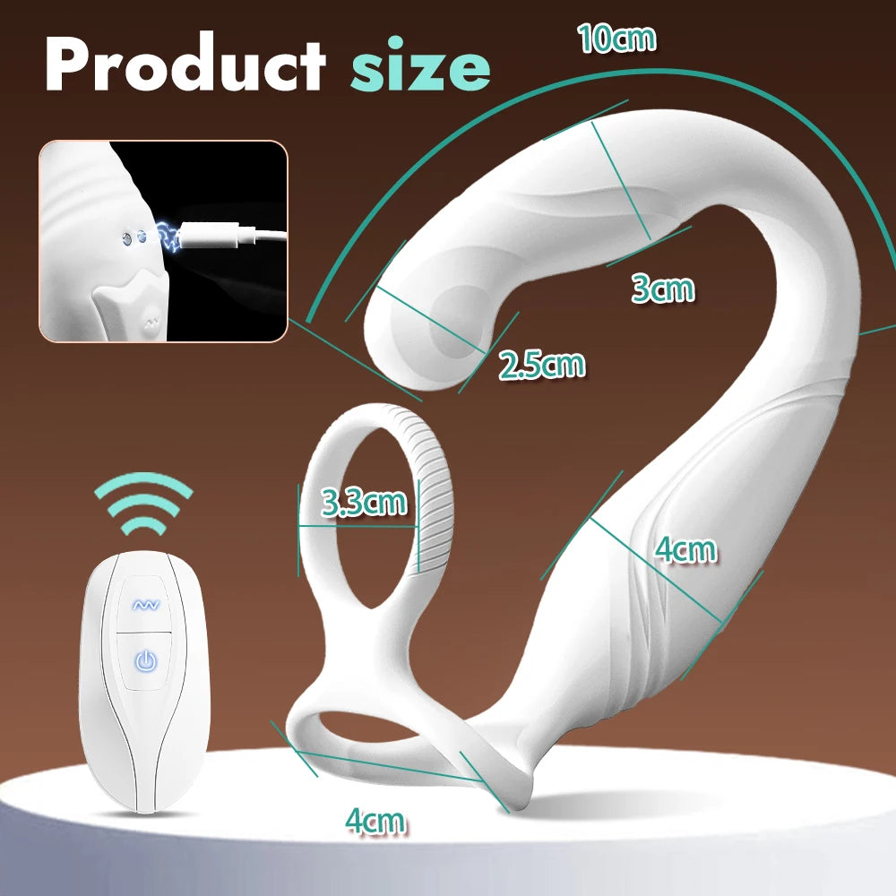 Rotating Prostate Massager & Perineum Stimulator for Men – Remote-Controlled Butt Plug with Ring – Ultimate Anal Vibrator for Enhanced Pleasure & Intense Stimulation – Ideal Gay Masturbator Sex Toy