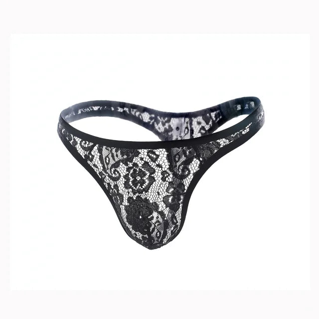 Men's Lace G-String Thong – Sexy Transparent Erotic Underwear for Men, Sissy Lingerie, Gay Intimates, Comfortable & Stylish