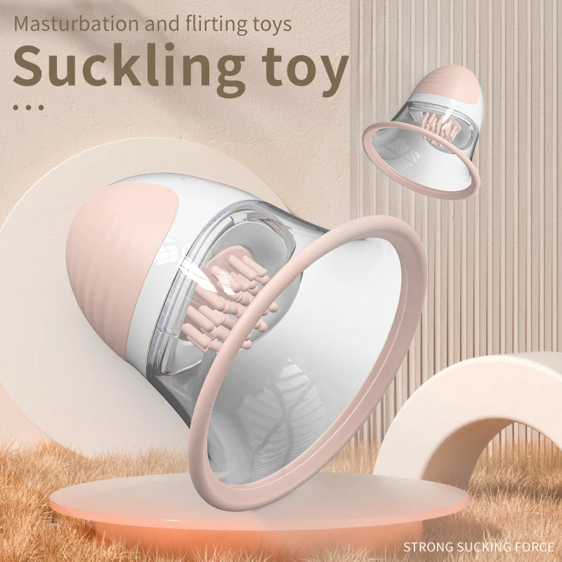 Nipple Toy Clamps: Strong Sucking Stimulator Massager with 10 Vibration Rotation Modes