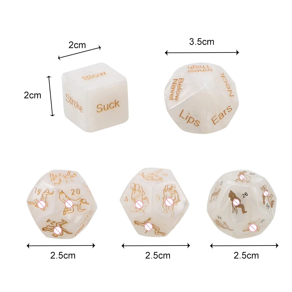 5-Piece Sexy Dice Set for Couples | Fun & Erotic Game for Intimate Moments | Adjustable Positions & Humorous Adult Toy | Perfect for Relationship Bonding & Spice Up Bedroom Fun