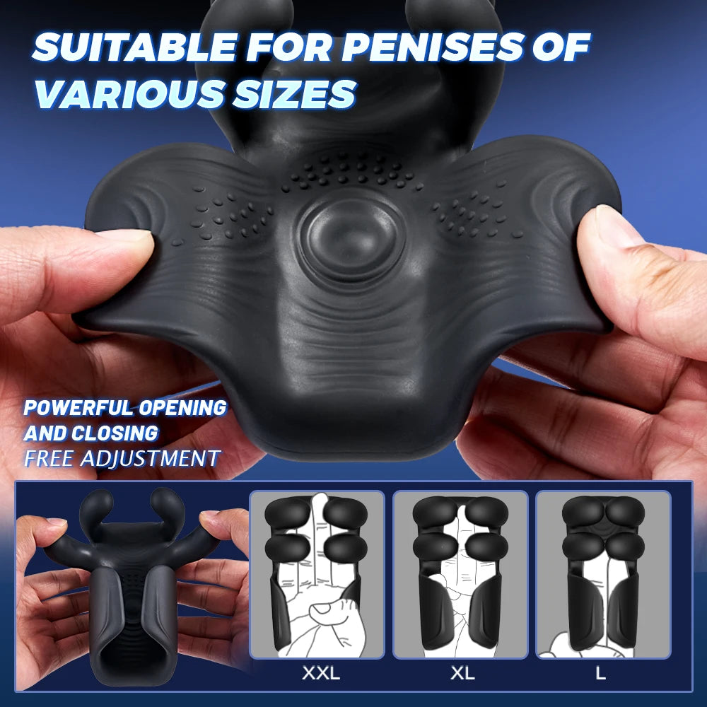 Delay Ejaculation Male Masturbator - Penis Massager & Glans Stimulator with Pinching, Tapping, and Stroker Features for Ultimate Pleasure & Training