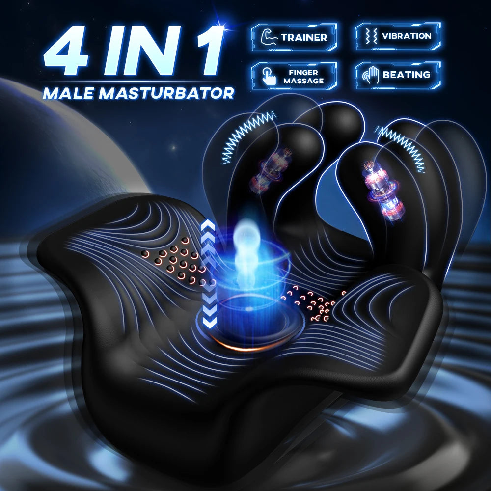 Delay Ejaculation Male Masturbator - Penis Massager & Glans Stimulator with Pinching, Tapping, and Stroker Features for Ultimate Pleasure & Training