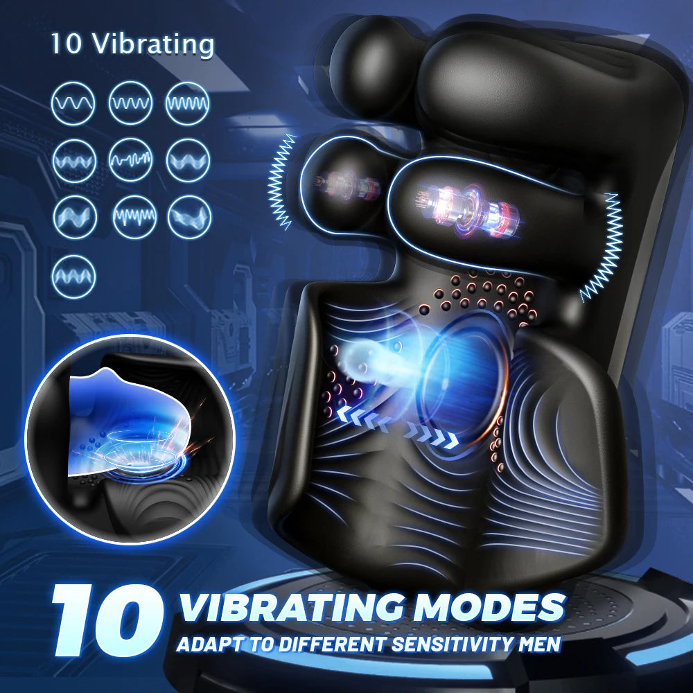 Delay Ejaculation Male Masturbator - Penis Massager & Glans Stimulator with Pinching, Tapping, and Stroker Features for Ultimate Pleasure & Training