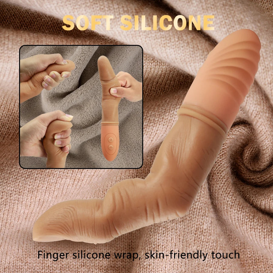 Powerful Finger Vibrator for Women – G-Spot Stimulating Silicone Massager with Heating Function