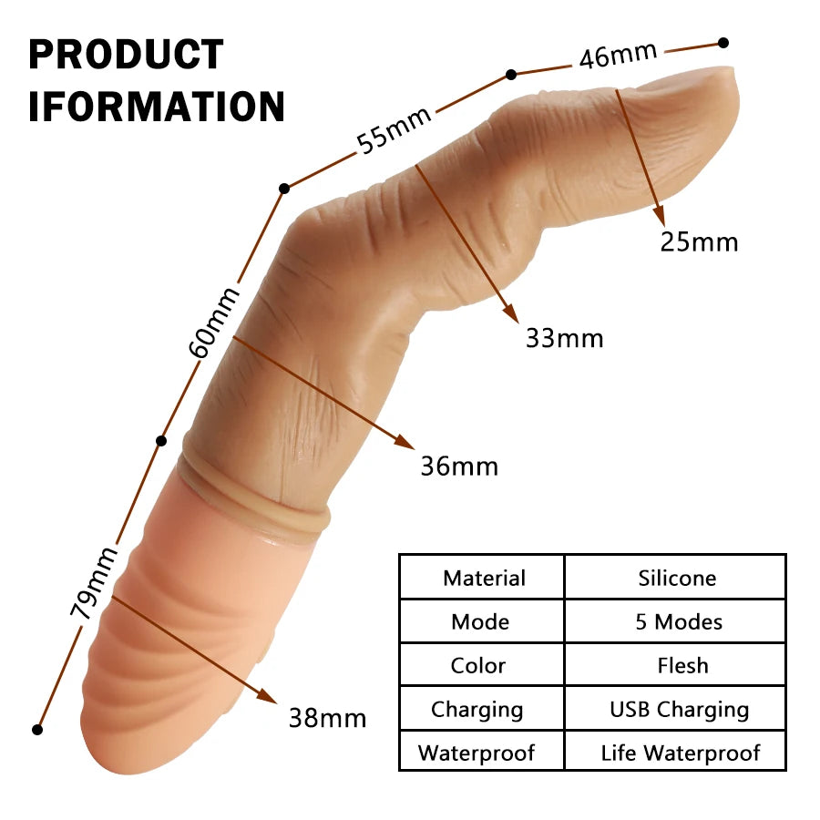 Powerful Finger Vibrator for Women – G-Spot Stimulating Silicone Massager with Heating Function