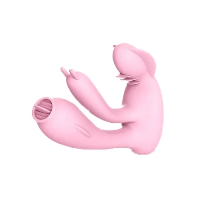 Powerful G-Spot Rabbit Vibrator with Tongue Licking Clitoris Stimulator