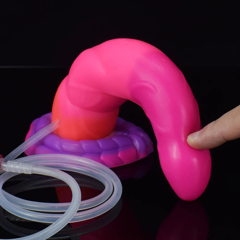 Monster Squirting Dildo: Soft Silicone Cock Ejaculating Fantasy Glow Tentacle Penis