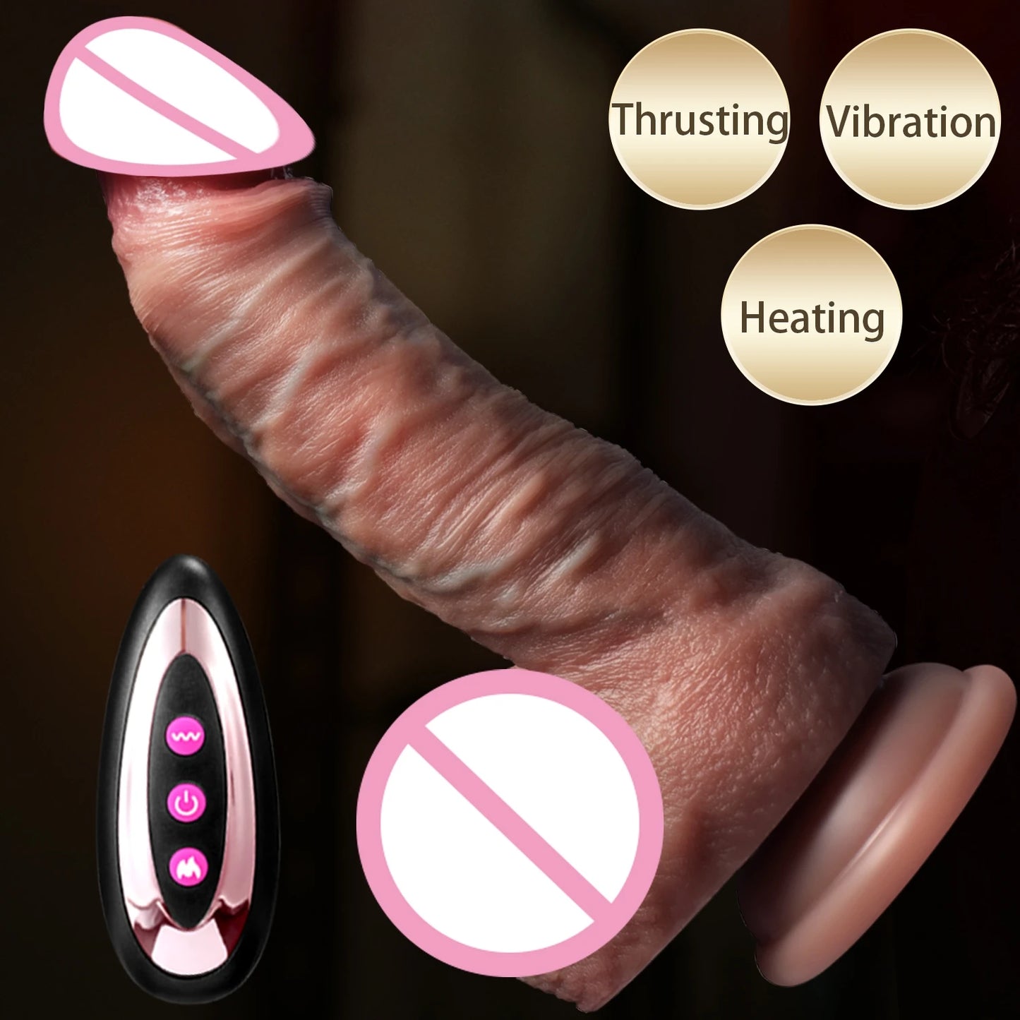 Premium Telescopic Dildo Vibrator – Heated Thrusting Sex Toy for Women & Couples