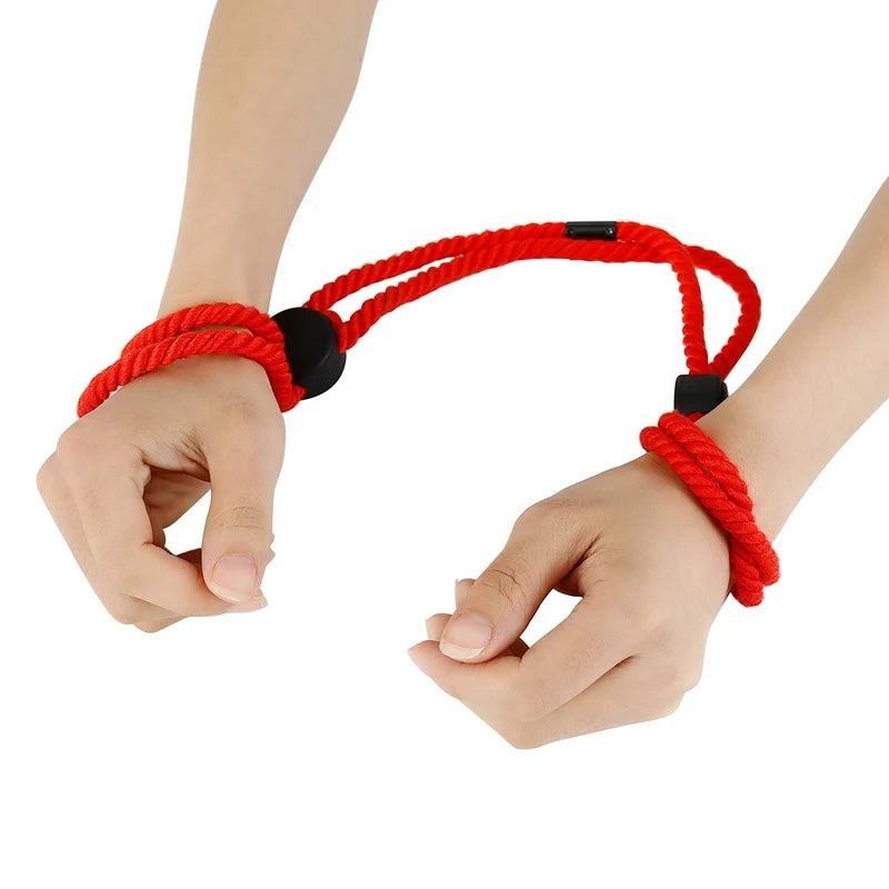 Soft Adjustable Erotic Slave Handcuffs BDSM Bondage Restraint Rope, Ankle Cuffs Adult Games Sex Toys