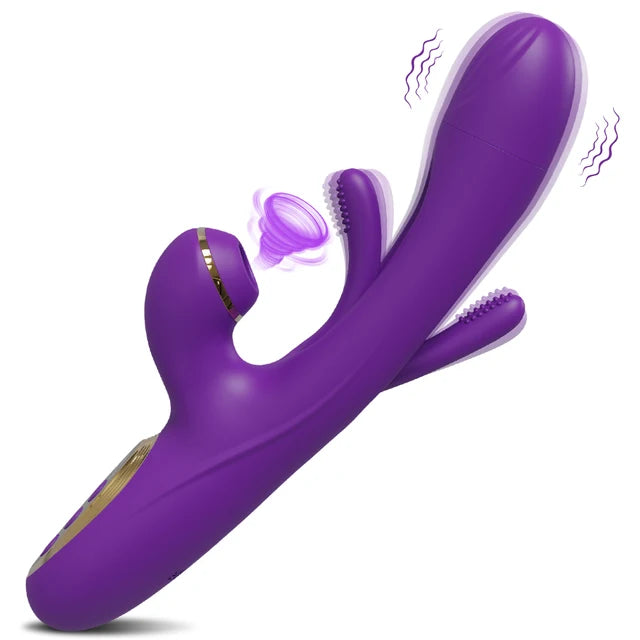 Powerful Clitoral Stimulator with Tapping & Sucking Function for Women - Rechargeable Rabbit Vibration and Sucking Sex Toy for Female Pleasure